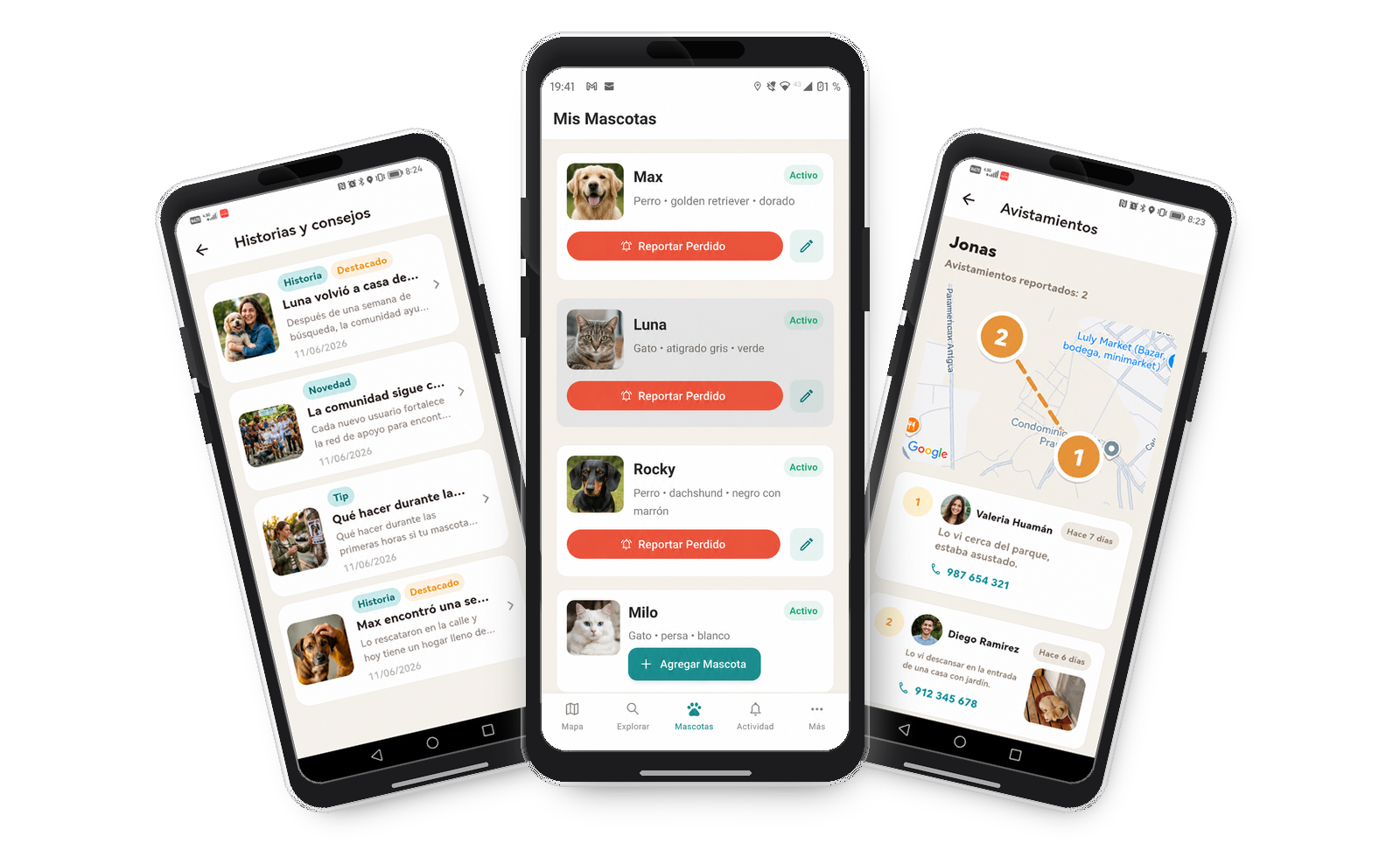 Persona creando una alerta desde su celular